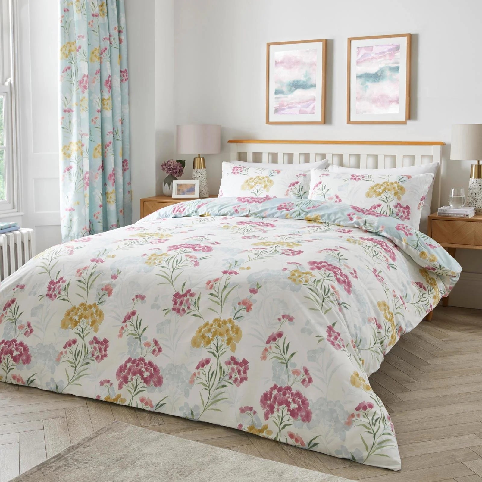 Pia Floral Duvet Cover Set - Queen Size 3-Piece Bedding Set with Pillow Shams, Soft & Breathable Cotton Blend - Perfect for Master Bedroom, Guest Room & Cozy Home Decor