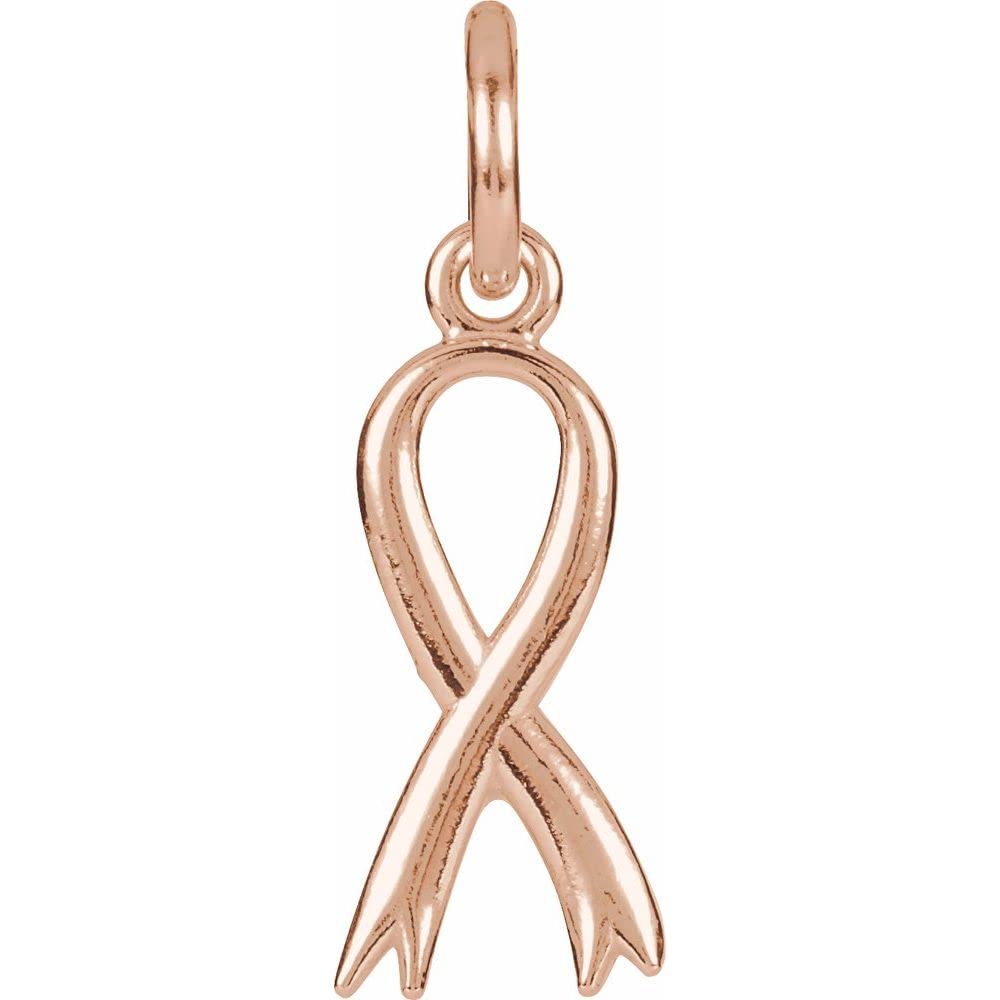 Sonia Jewels Pink Ribbon Breast Cancer Awareness Pendant Charm with Jump Ring - 6.8mm Width - Inspirational Jewelry for Survivors, Supporters & Awareness Events