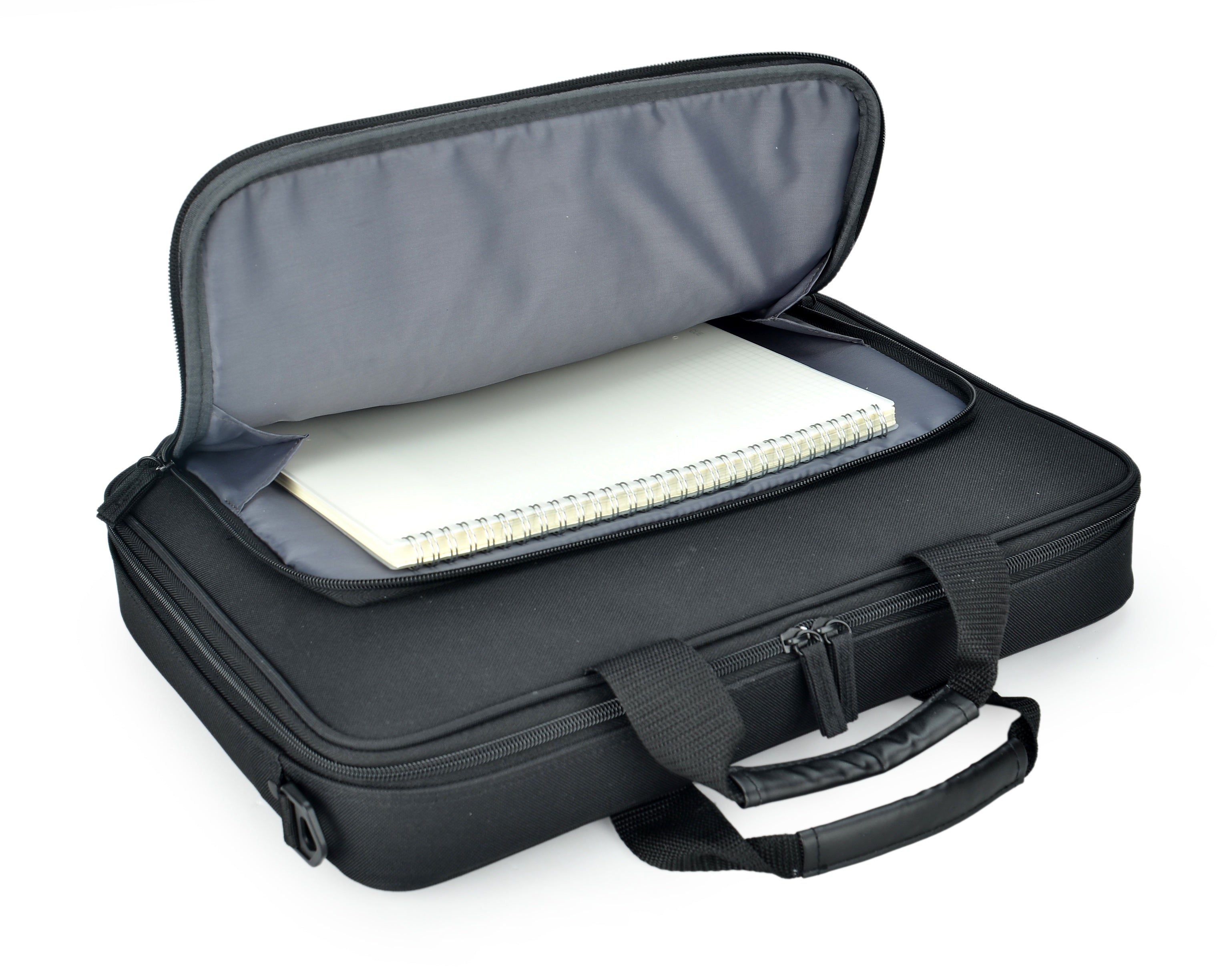 Agva 15.6 Inch Neo Clamshell Laptop Briefcase - Black Business Computer Bag for Men & Women - Perfect for Office, Travel and Daily Commute
