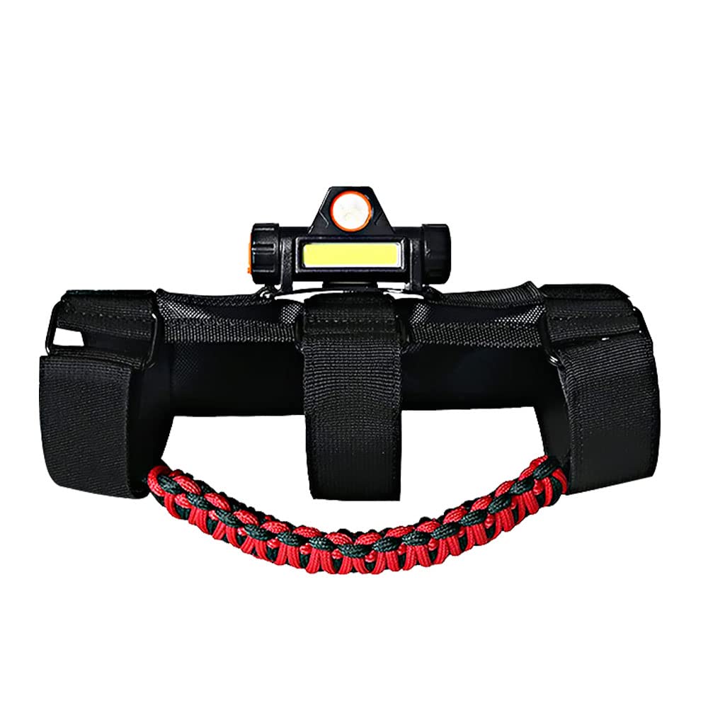Premium Paracord Grab Handles with 2-Mode LED Lights for Jeep Wrangler TJ, CJ, YJ, JK, JL & Gladiator JT (1945-2021) - Durable Off-Road Accessories for 2.0-4.0 Inch Roll Bars - Red (1-Pack) - Perfect for Night Off-Roading & Camping Adventures