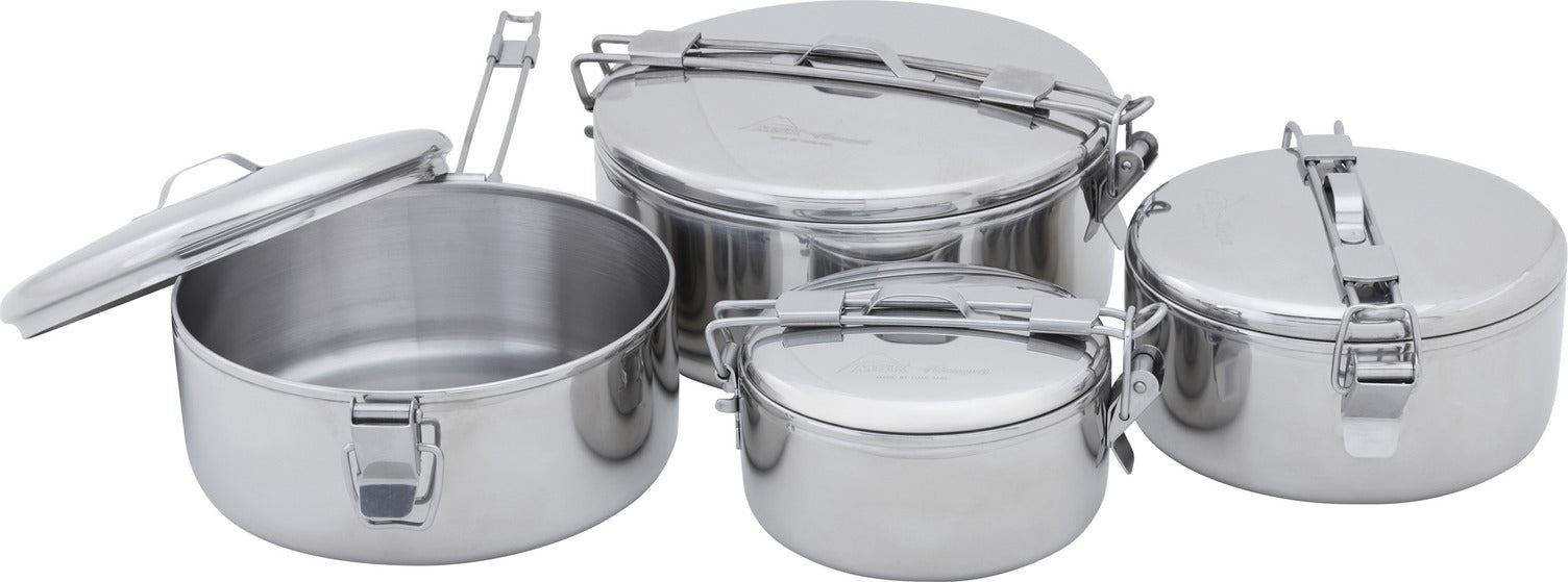 Alpine™ Stowaway Pots - Lightweight Camping Cookware Set for Backpacking, Hiking & Outdoor Adventures - Compact Nesting Design for Easy Storage & Travel