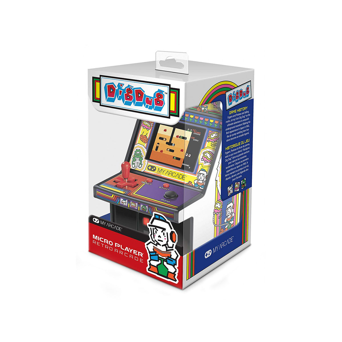 My Arcade DGUNL 3221 Dig Dug Micro Player - Portable Retro Arcade Game Console for Adults & Kids - Perfect for Home, Office, Travel & Gaming Parties