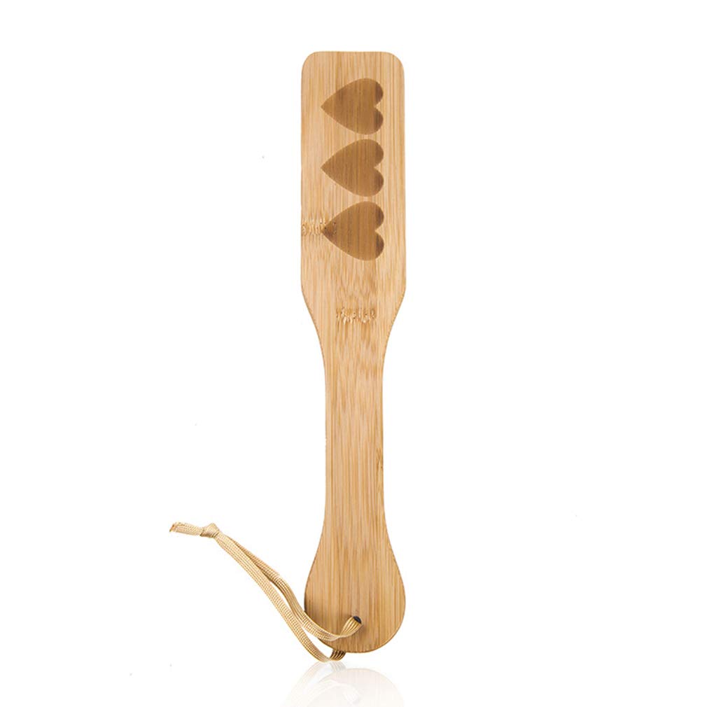 Premium 12.5 Inch Bamboo Spanking Paddle for Adults - Heart-Shaped BDSM Toy for Sensual Play & Couples Bonding - Perfect for Spanking Games, Role Play & Intimate Moments