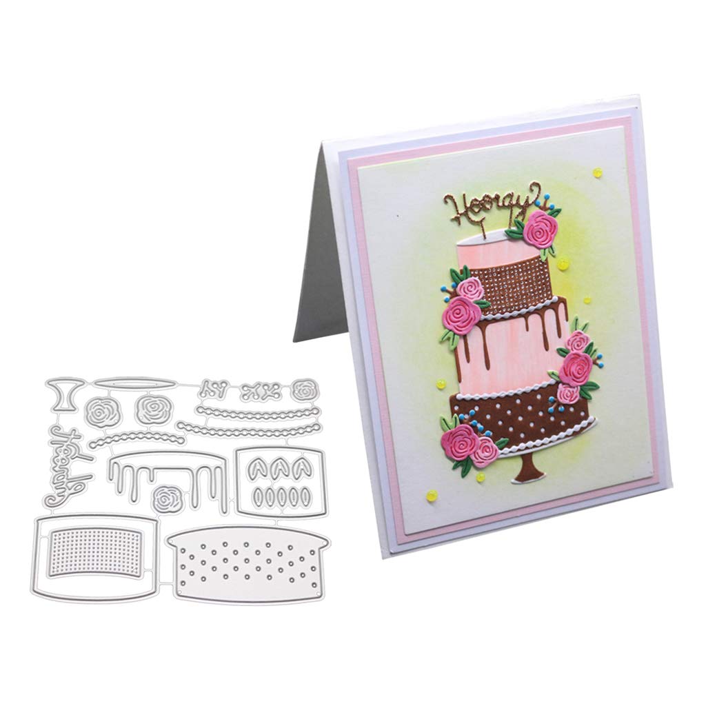 Birthday Cake Metal Die Cuts for Card Making - Scrapbooking Embossing Dies, DIY Album Paper Cards Craft Decoration - Perfect for Handmade Greeting Cards, Wedding Invitations & Scrapbook Projects