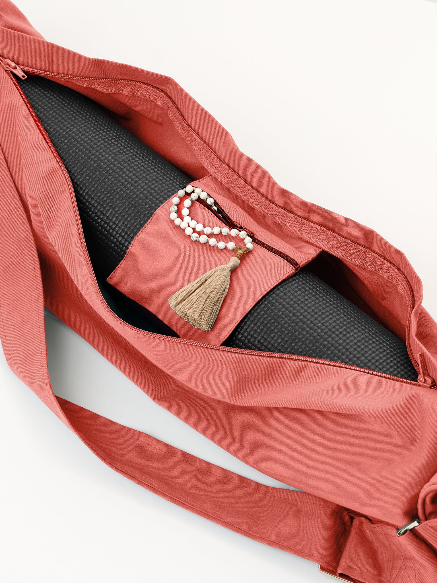 Organic Cotton Zip Up Yoga Bag for Women & Men - Eco-Friendly Yoga Mat Carrier with Pockets - Perfect for Gym, Studio & Travel