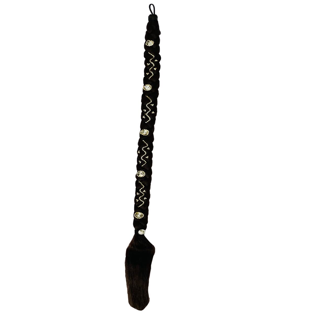 VinshBond Silver Stone Hair Parandi Choti - Hair Extension for Women, Black (Pack of 1) | Perfect for Weddings, Parties & Traditional Hairstyles