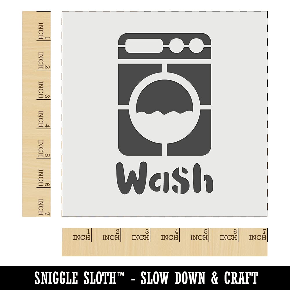 Reusable DIY Craft Stencil for Laundry Wash & Washing Machine Wall Decor - 7 Inch Cookie Template for Home & Kitchen Art Projects
