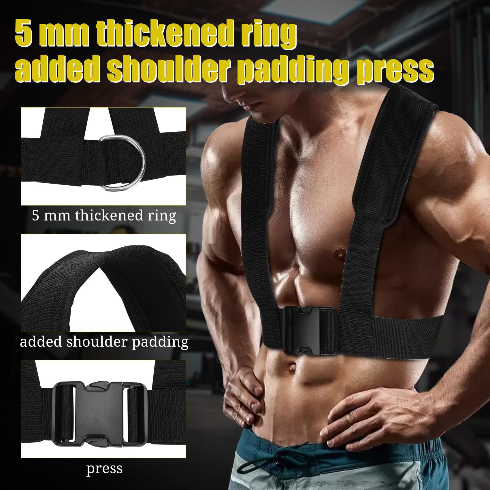 **Heavy Duty Adjustable Weight Sled for Strength Training - Fitness Sled Workout Equipment for Muscle Building & Explosive Power - Compatible with 1