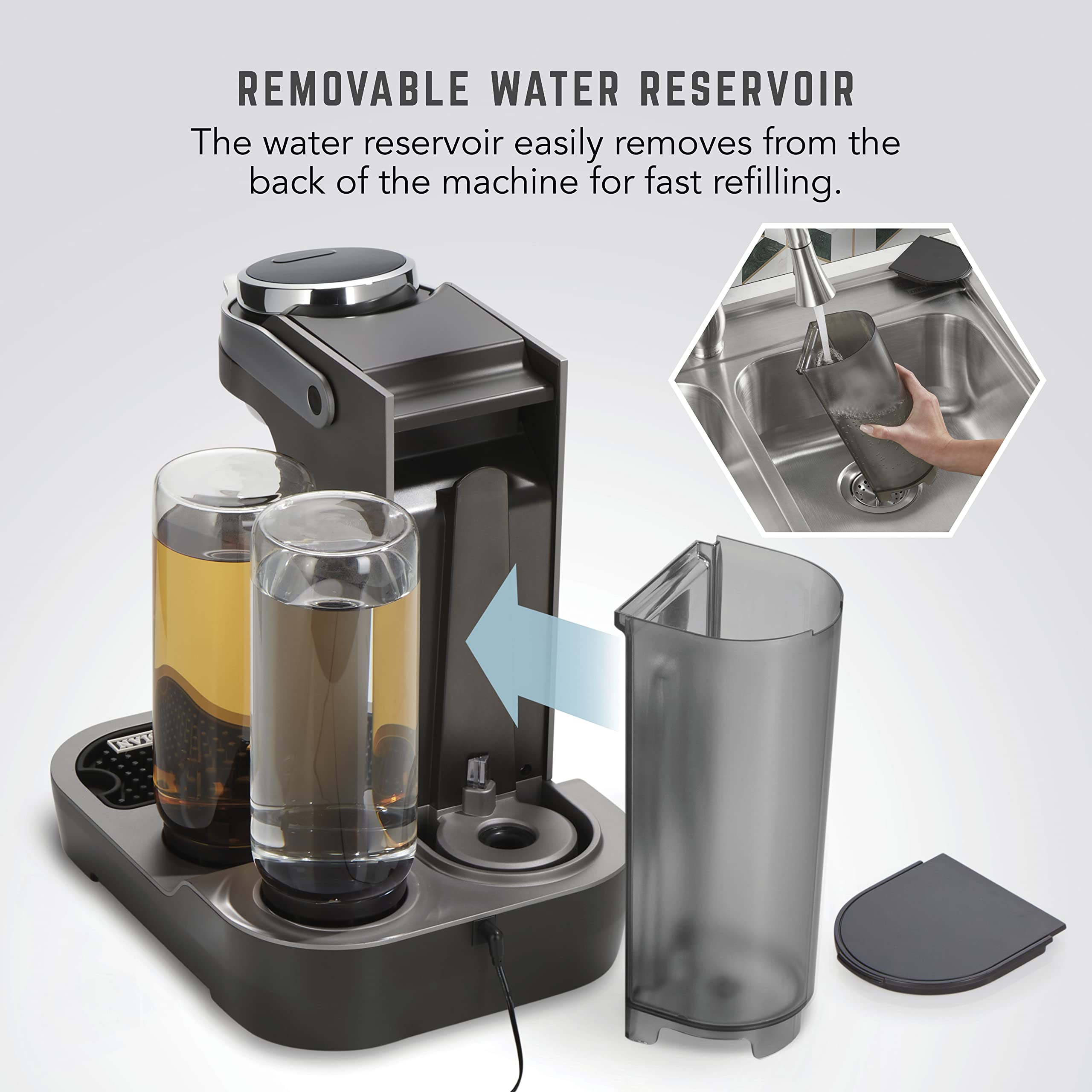 Bartesian Duet Cocktail Machine with 2 Glass Spirit Bottles (Model 55310) - Perfect for Home Bars, Parties & Entertaining Guests