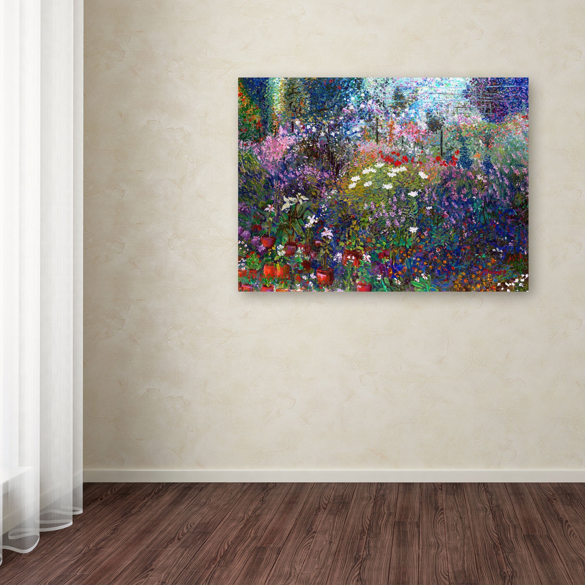 Trademark Fine Art Garden in Maui II Canvas Wall Art Print by Manor Shadian - 35x47 Inches - Tropical Hawaiian Landscape Painting for Living Room, Bedroom & Office Decor
