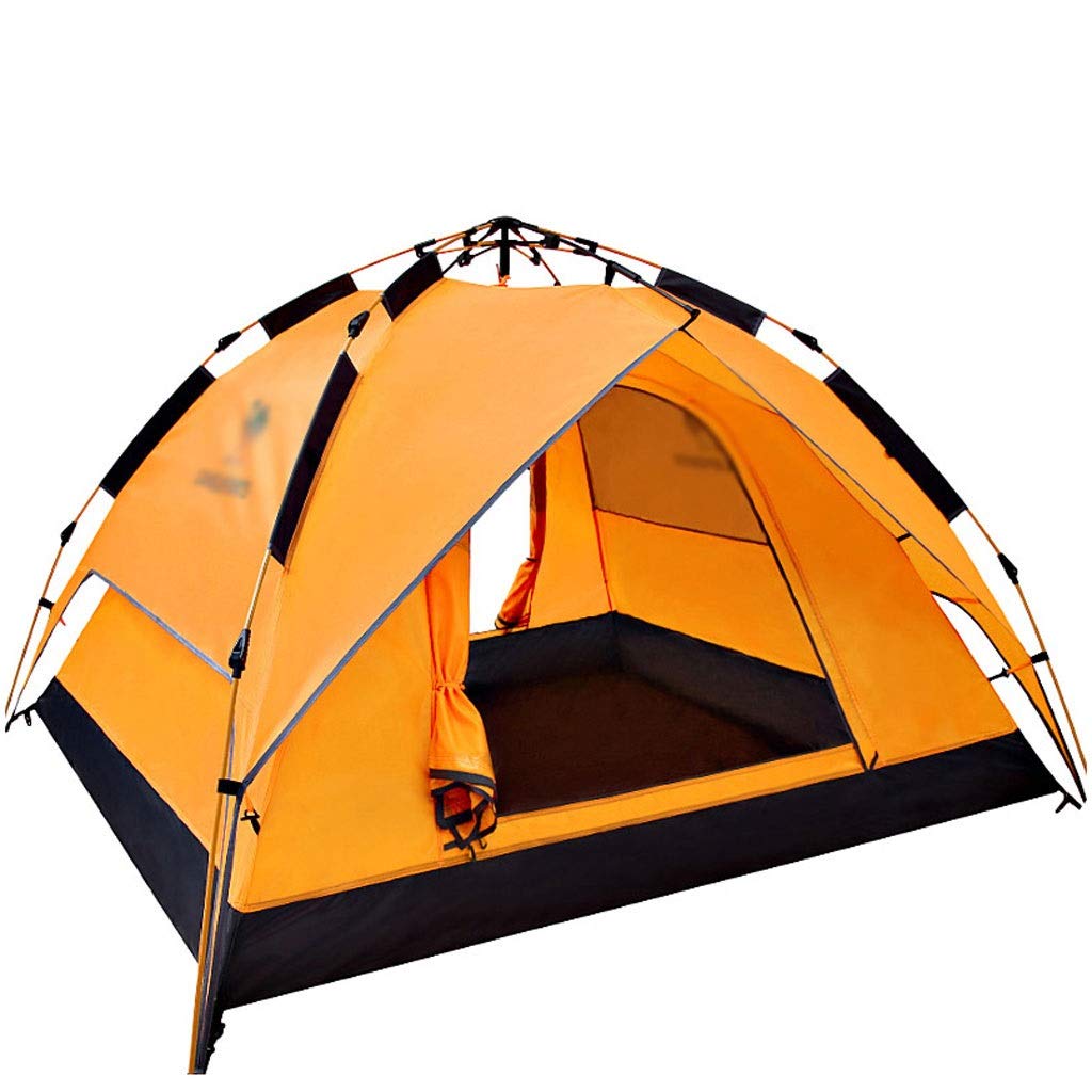 Automatic Quick Open Family Camping Tent - Waterproof Outdoor Tent for Camping, Picnic & Backyard - Orange (Perfect for Family Trips, Hiking & Beach Outings)