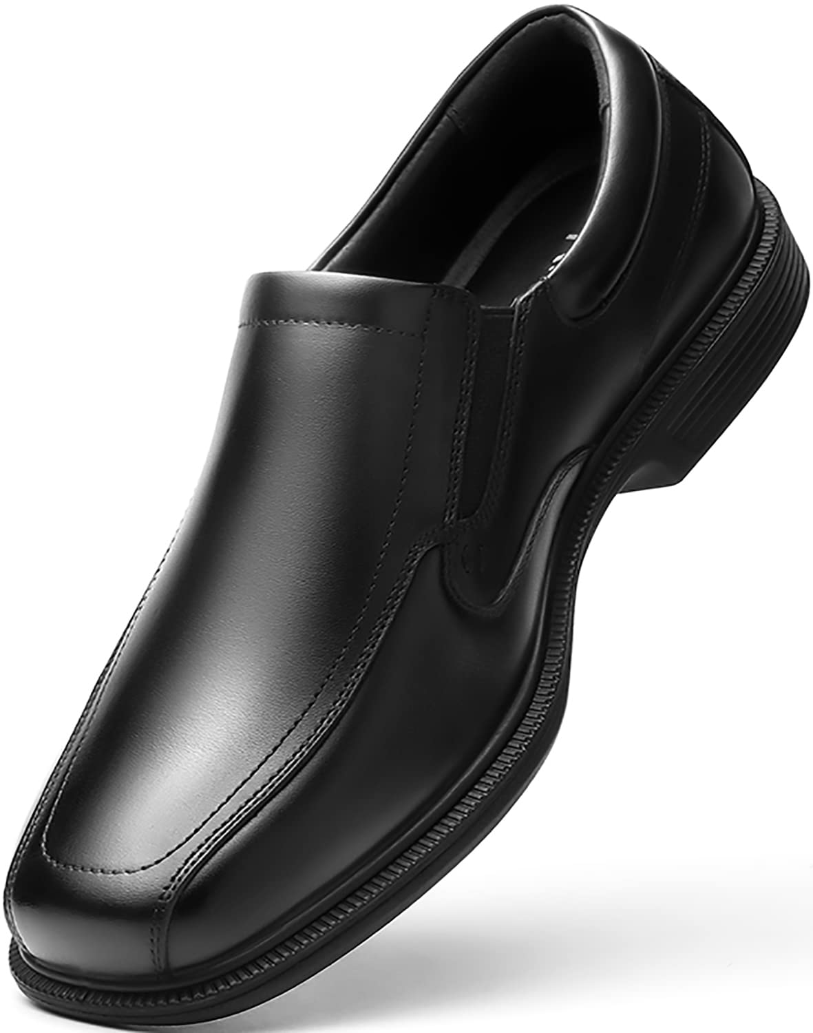 Men's Casual Slip-On Loafers - Stretch Comfort Square Toe Dress Shoes for Wedding, Business & Office | Premium Leather Luxury Footwear for Formal Events & Daily Wear