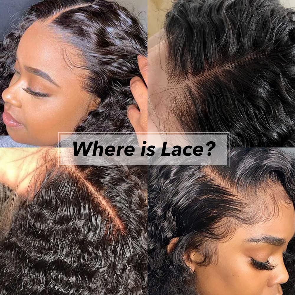 13x4 HD Lace Front Human Hair Wigs for Black Women - Glueless Kinky Curly Brazilian Wig with Pre-Plucked Hairline | Natural Color 24 Inch Curly Wig for Daily Wear, Parties & Special Occasions