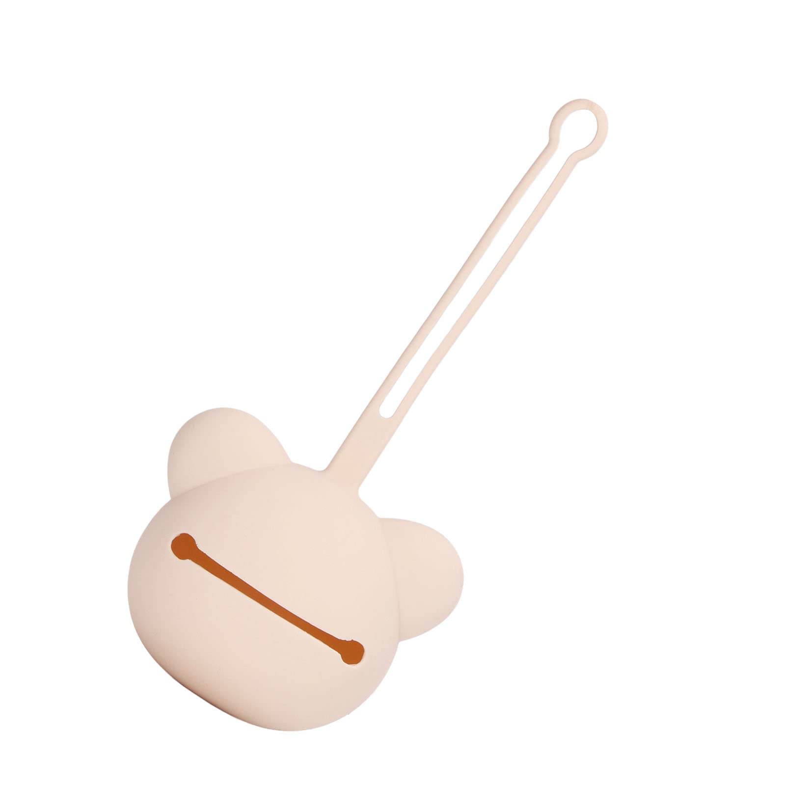 **Bear-Shaped Silicone Pacifier Case Holder - Travel Soother Pouch for Newborn Baby Boys & Girls (Milk Tea Color) - Perfect for Diaper Bags, Strollers & On-the-Go Parents**