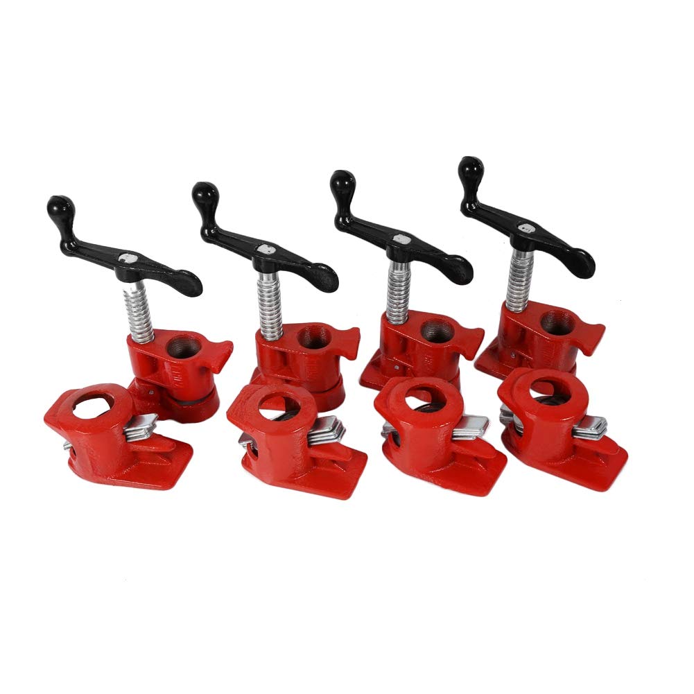 Phisscii 4-Piece Woodworking Clamp Set - 3/4’’ Quick Release Heavy Duty Wide Base Iron Clamps for Wood & Metal - Perfect for Workbench Projects, DIY Woodworking & Furniture Making