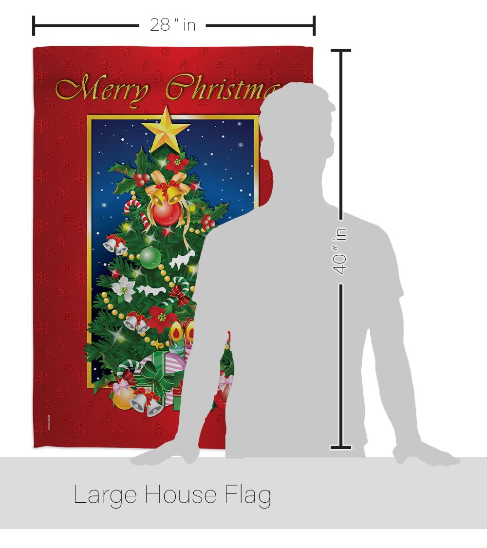 Festive Merry Christmas Tree House Flag Set 28
