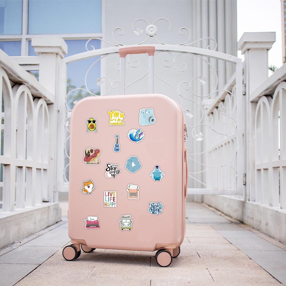 100pcs Waterproof Vinyl Stickers for Hydro Flask, Laptop, Skateboard & Luggage - Cute Aesthetic Decals for Adults, Teens, Kids - Perfect for VSCO Girls, DIY Crafts & Personalizing Water Bottles, Tech Devices & Travel Gear