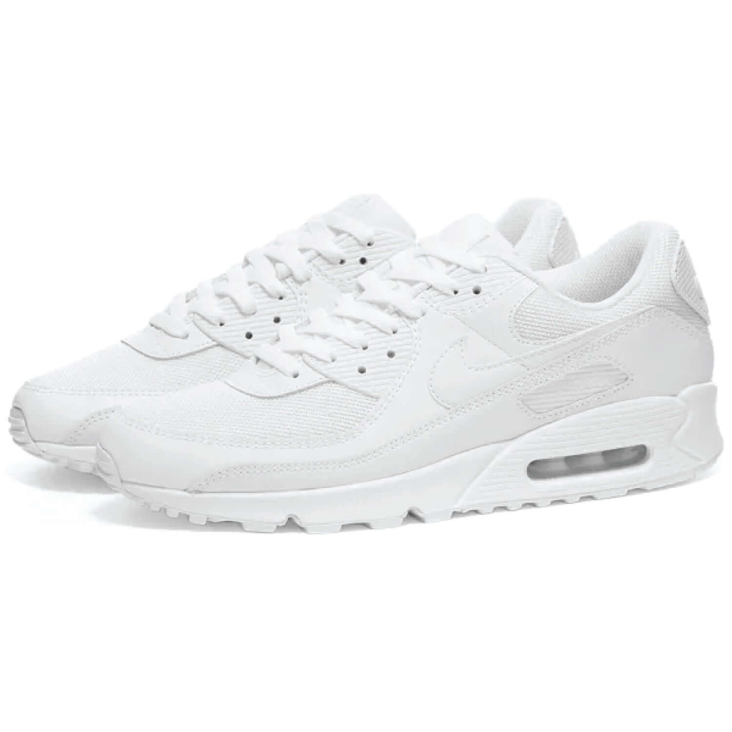 Nike Air Max 90 GS Triple White - Breathable Mesh Running Shoes for Women & Girls - Perfect for Jogging, Gym Workouts & Casual Wear