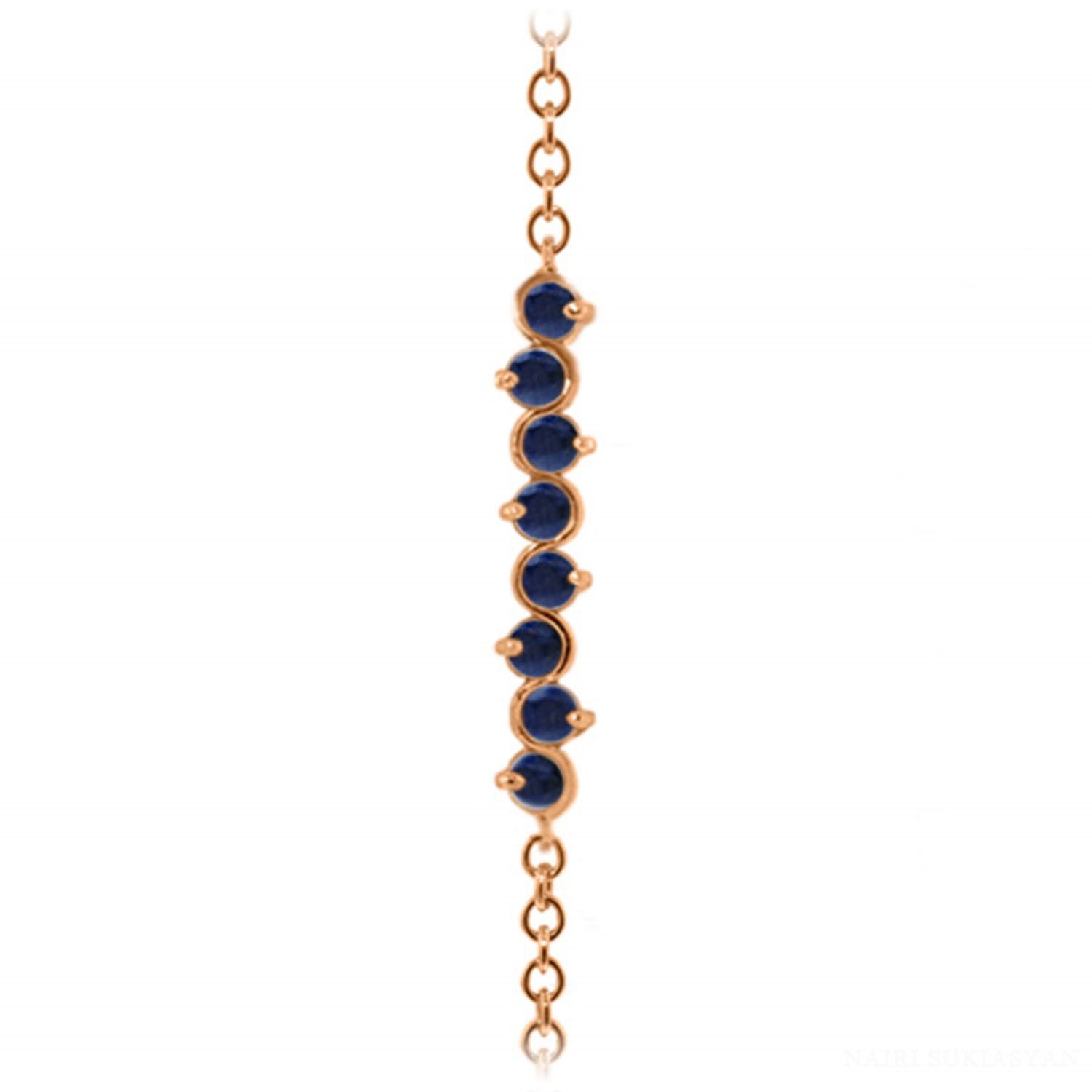 14K Solid Rose Gold Bracelet with 1.55 CTW Natural Sapphire - Galaxy Gold GG Elegant Jewelry for Women, Perfect for Weddings, Anniversaries & Special Occasions