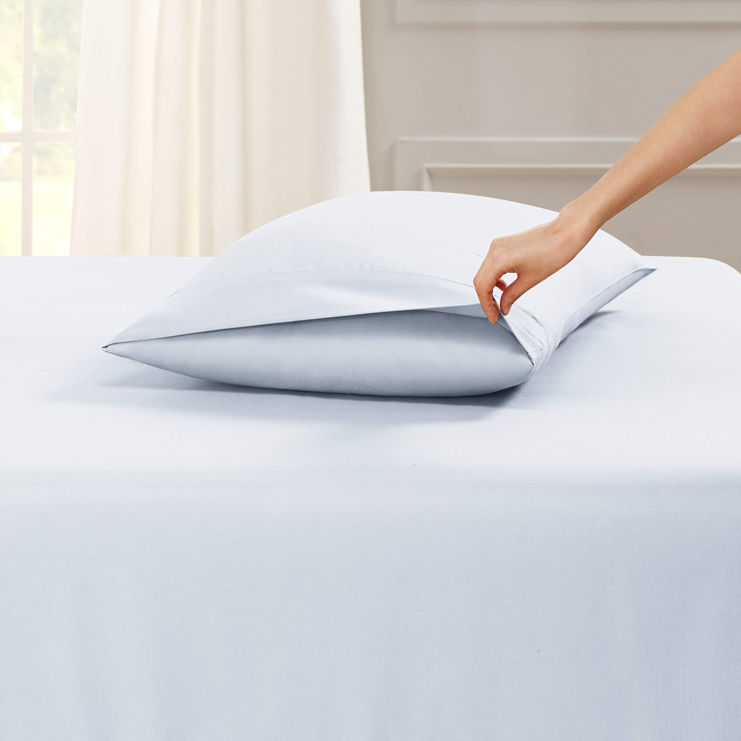 Empyrean 4-Pack Standard Queen Size Pillowcases - Soft Cooling Ice Blue Pillow Covers for Bedroom, Hotel & Guest Room - Breathable & Hypoallergenic Bedding Accessories