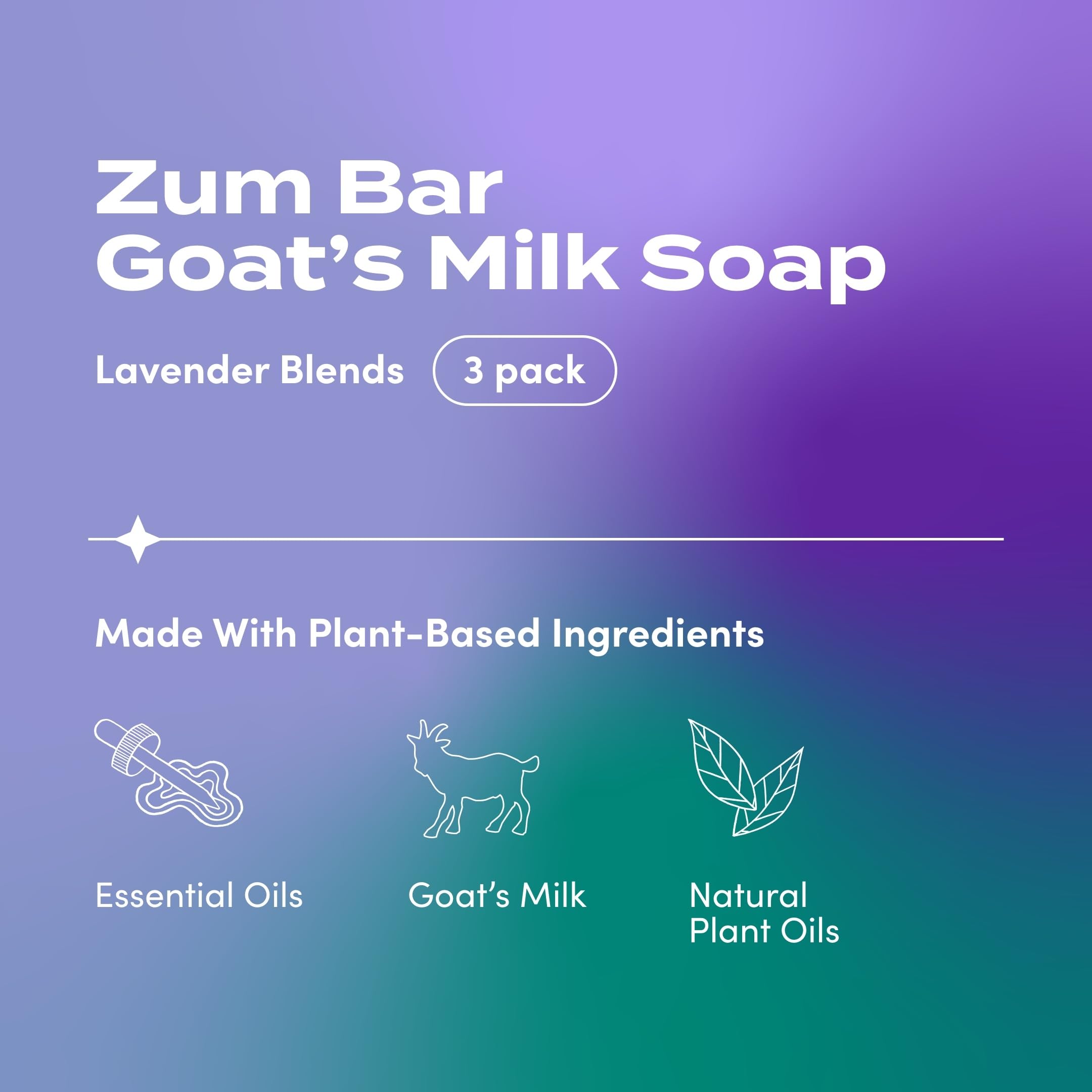 Indigo Wild Zum Bar Goat's Milk Soap - Lavender, Frankincense, Rosemary & Mint Scented - 3 oz (Pack of 3) | Natural Moisturizing Soap for Dry Skin, Relaxing Bath & Gift Sets