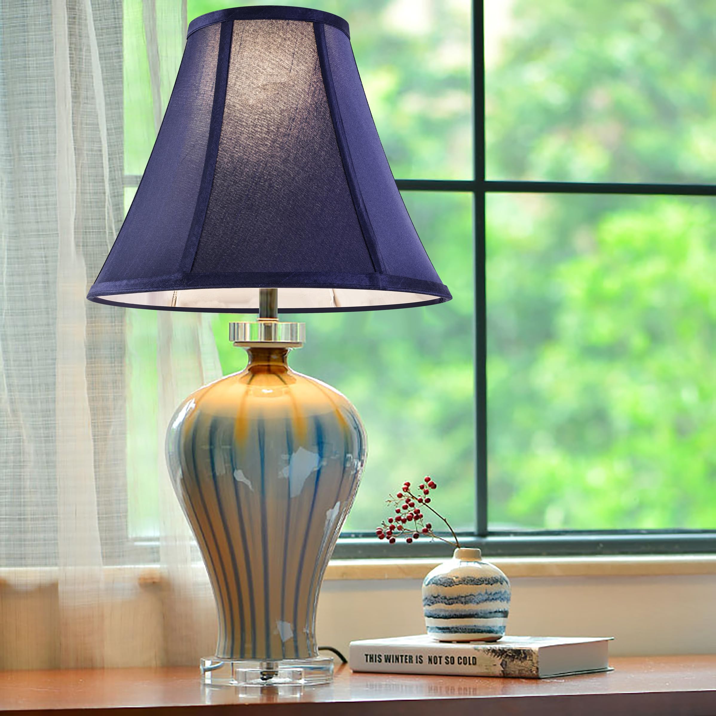 GO&SO Set of 2 Blue Bell Lamp Shades 6