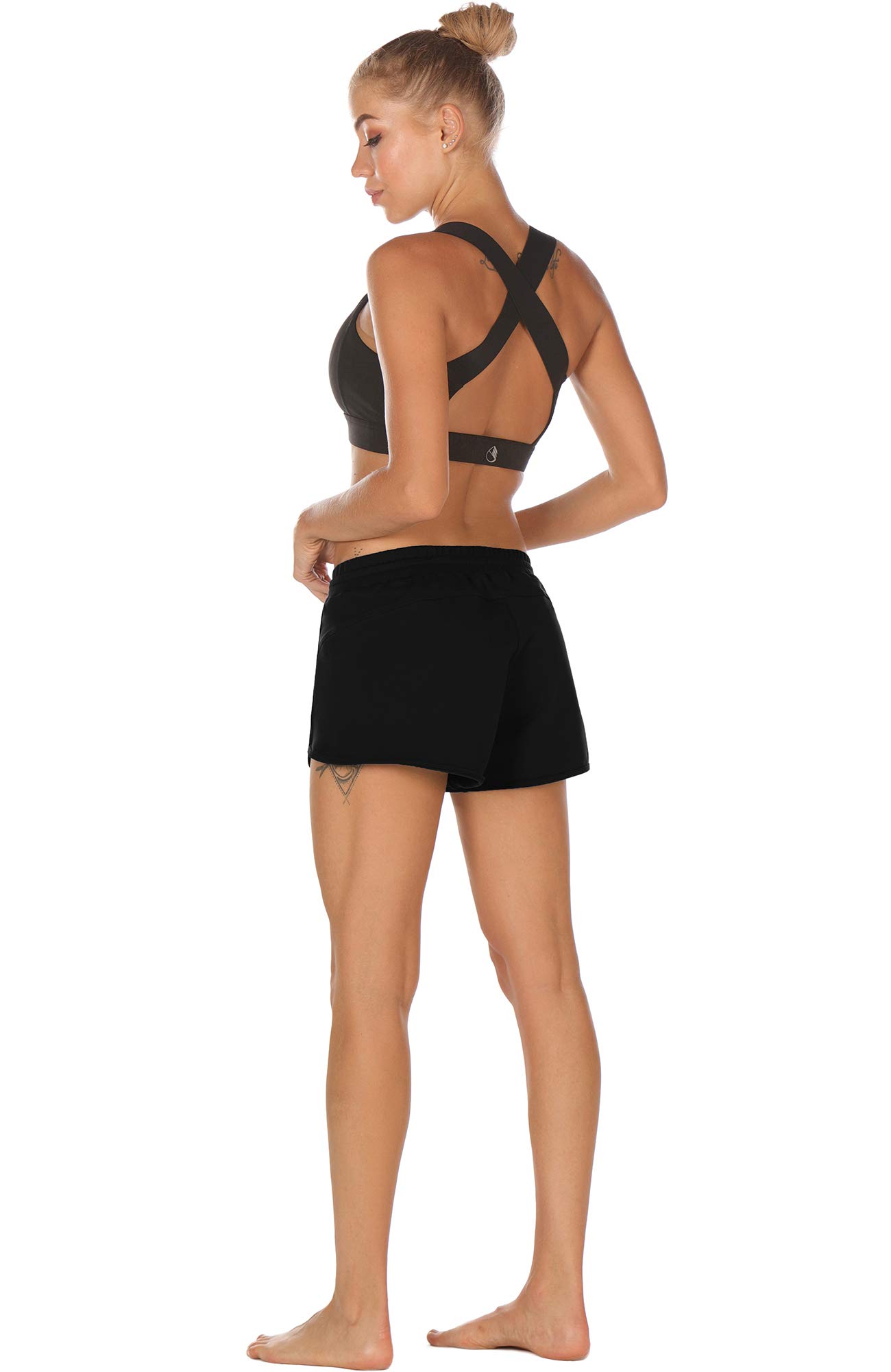 Icyzone Women's Athletic Lounge Shorts - Soft Cotton Running Jogging Workout Sweat Shorts for Yoga, Gym & Casual Wear