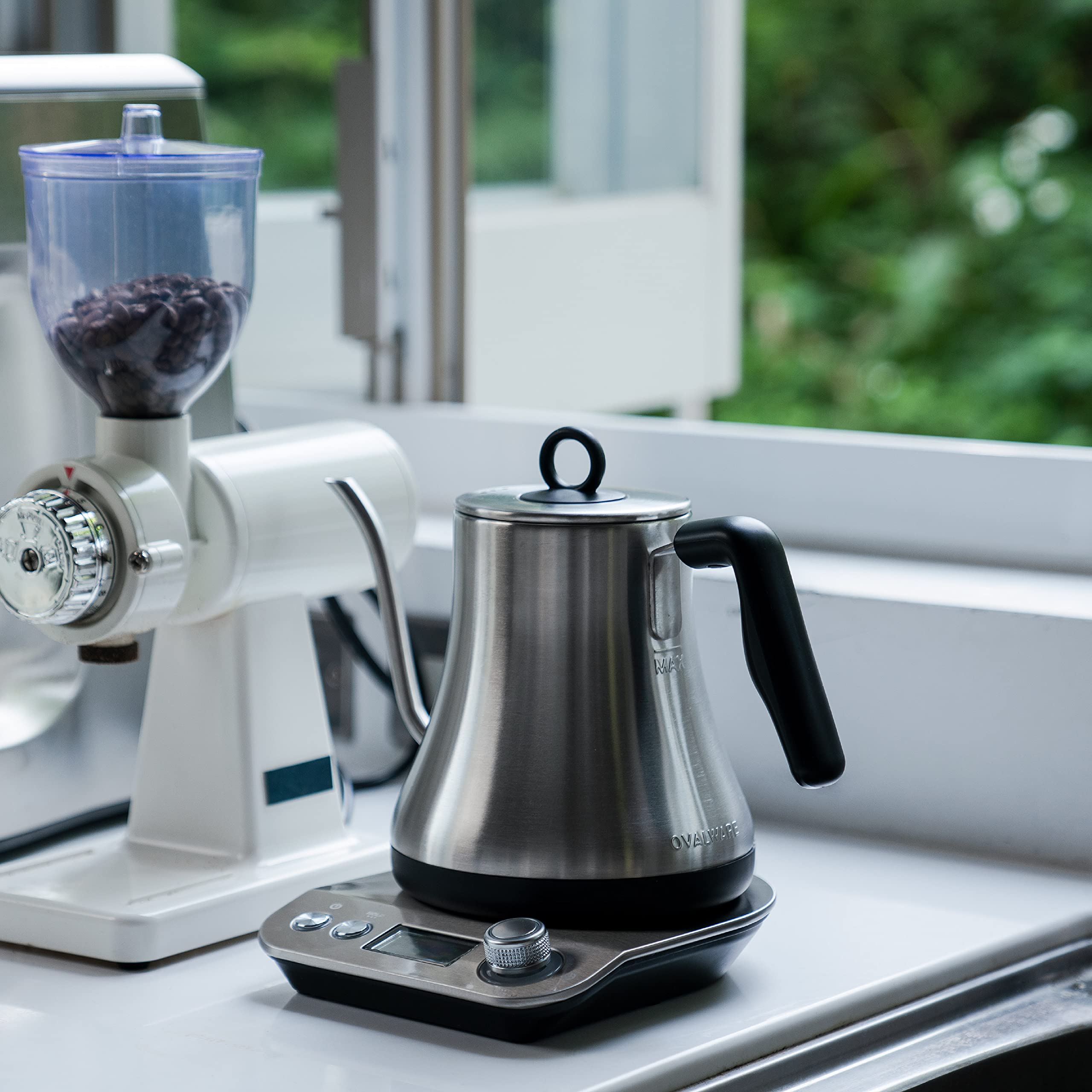 OVALWARE 0.8L Electric Gooseneck Kettle with Variable Temperature Control - Fast Boiling Stainless Steel Water Kettle with Auto Shutoff - Perfect for Pour Over Coffee, Tea Brewing & Home Kitchen Use