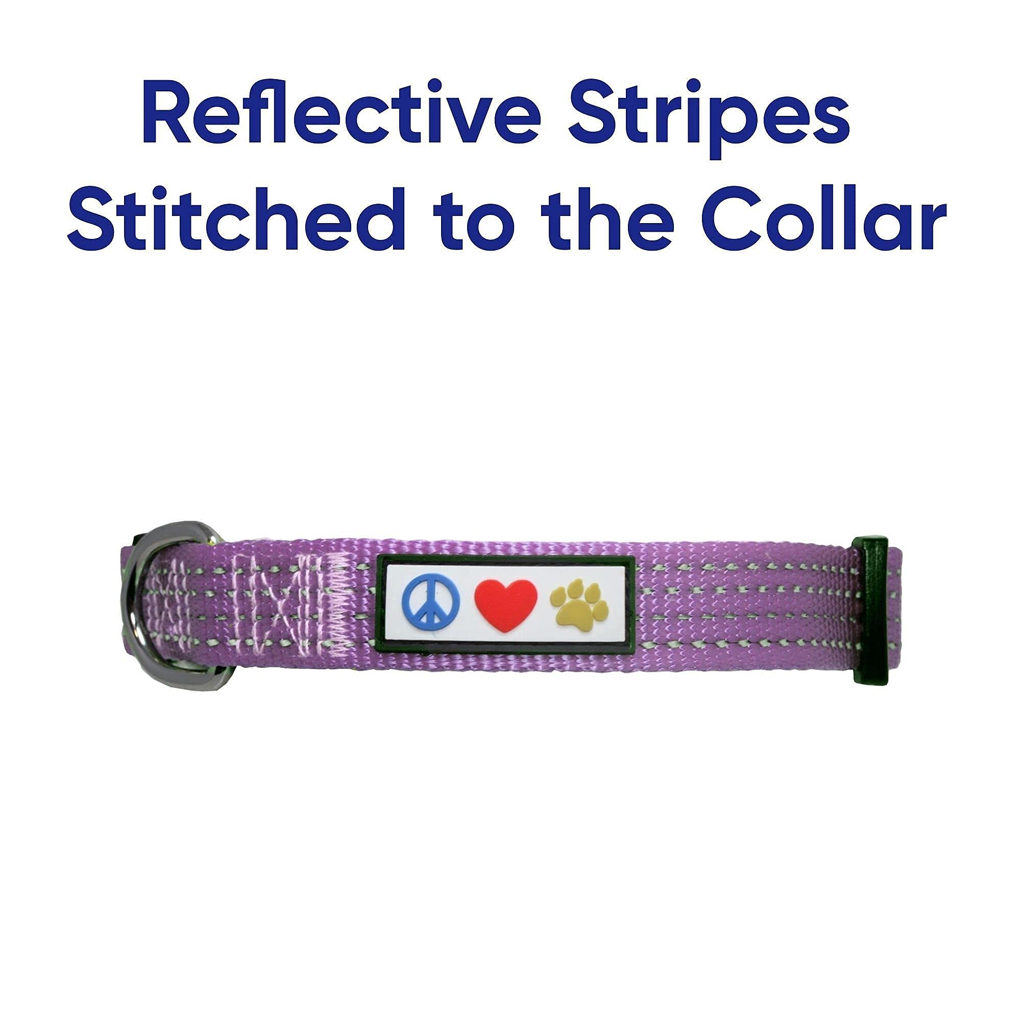 Pawtitas Value Bundle Set - Large Reflective Dog Harness & Collar in Orchid | High Visibility Safety Gear for Night Walks, Jogging, and Outdoor Adventures with Your Pet