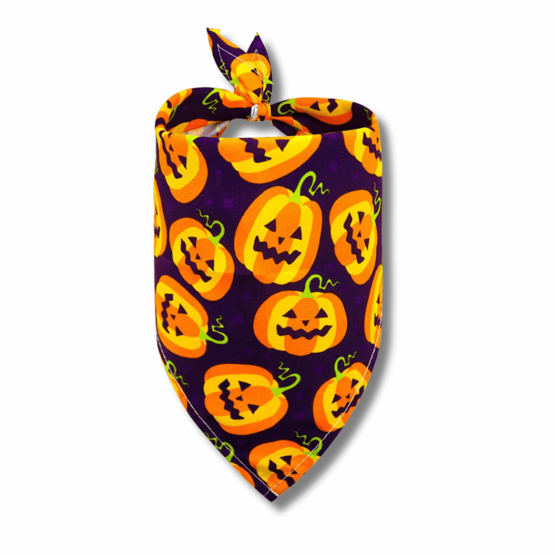 Halloween Dog Bandana - Jack O' Lantern Pet Bandana for Small Medium Large Dogs - Perfect for Halloween Costumes, Parties & Trick or Treat