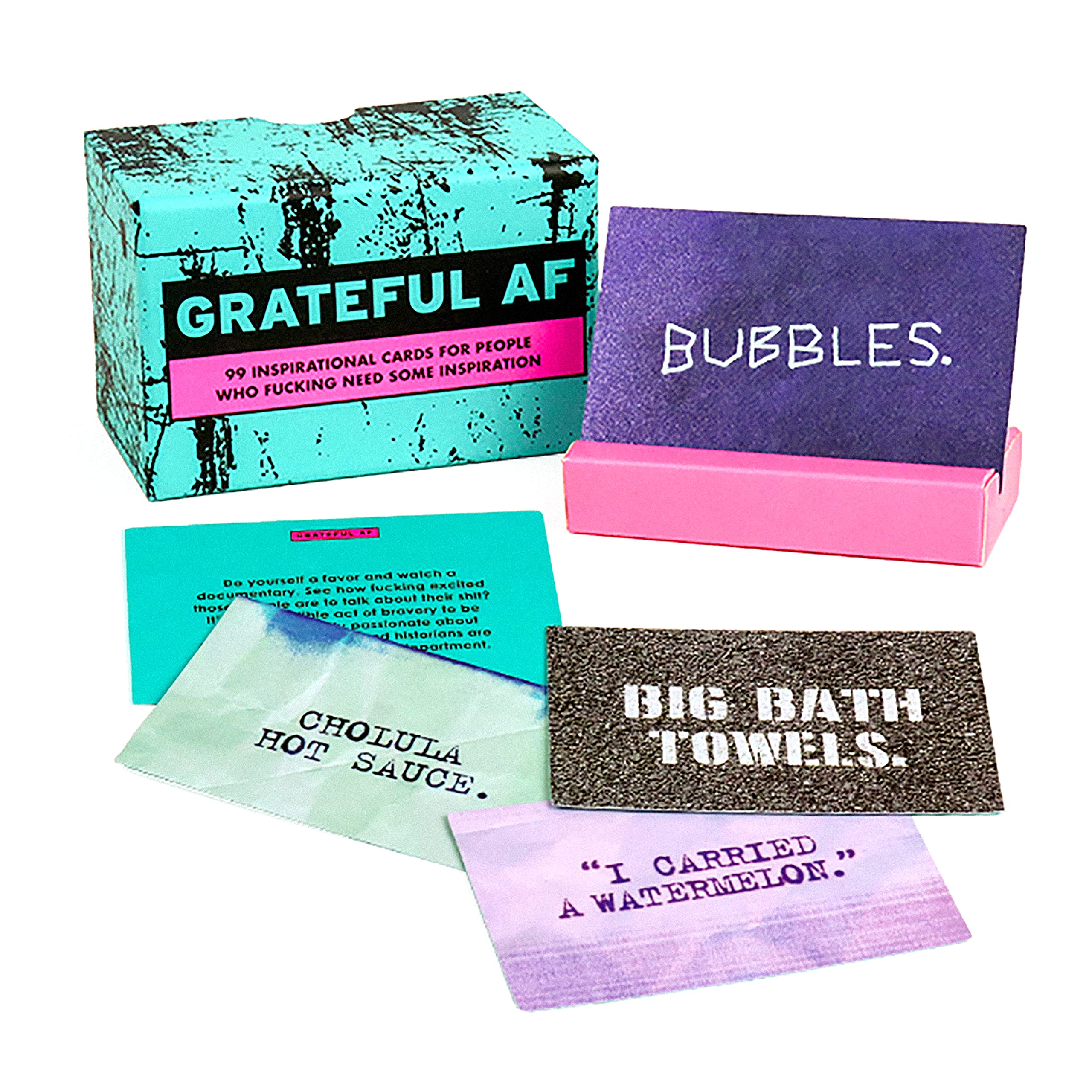 Knock Knock Grateful AF Deck - 50 Inspirational Gratitude Cards for Daily Affirmations & Positive Thinking | Perfect for Journaling, Self-Care Routines, and Mindfulness Practices