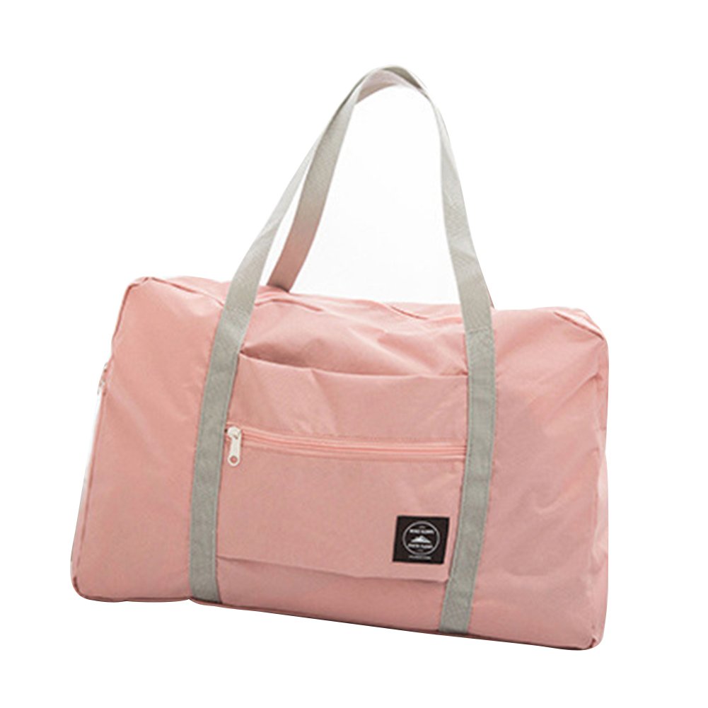 Waterproof Folding Travel Duffel Bag - Lightweight Carry On Weekender Overnight Gym Bag for Men & Women | Perfect for Air Travel, Gym, Camping & Weekend Getaways (Pink)