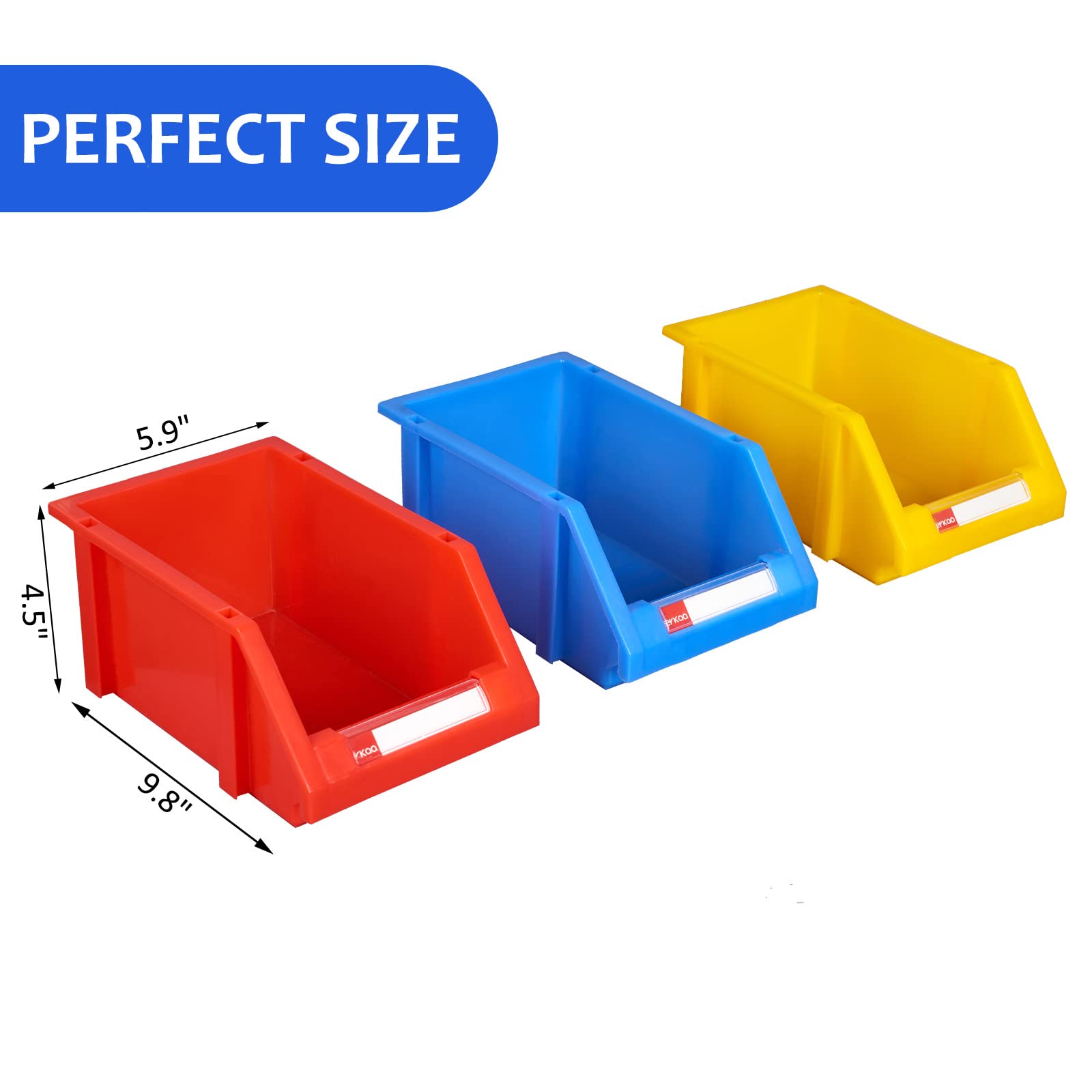 Shop & Garage Organizers: Large Plastic Tool Bins for Storage, Display & Classification (Yellow, Pack of 4) - Perfect for Workshop, Home, or Office Organization