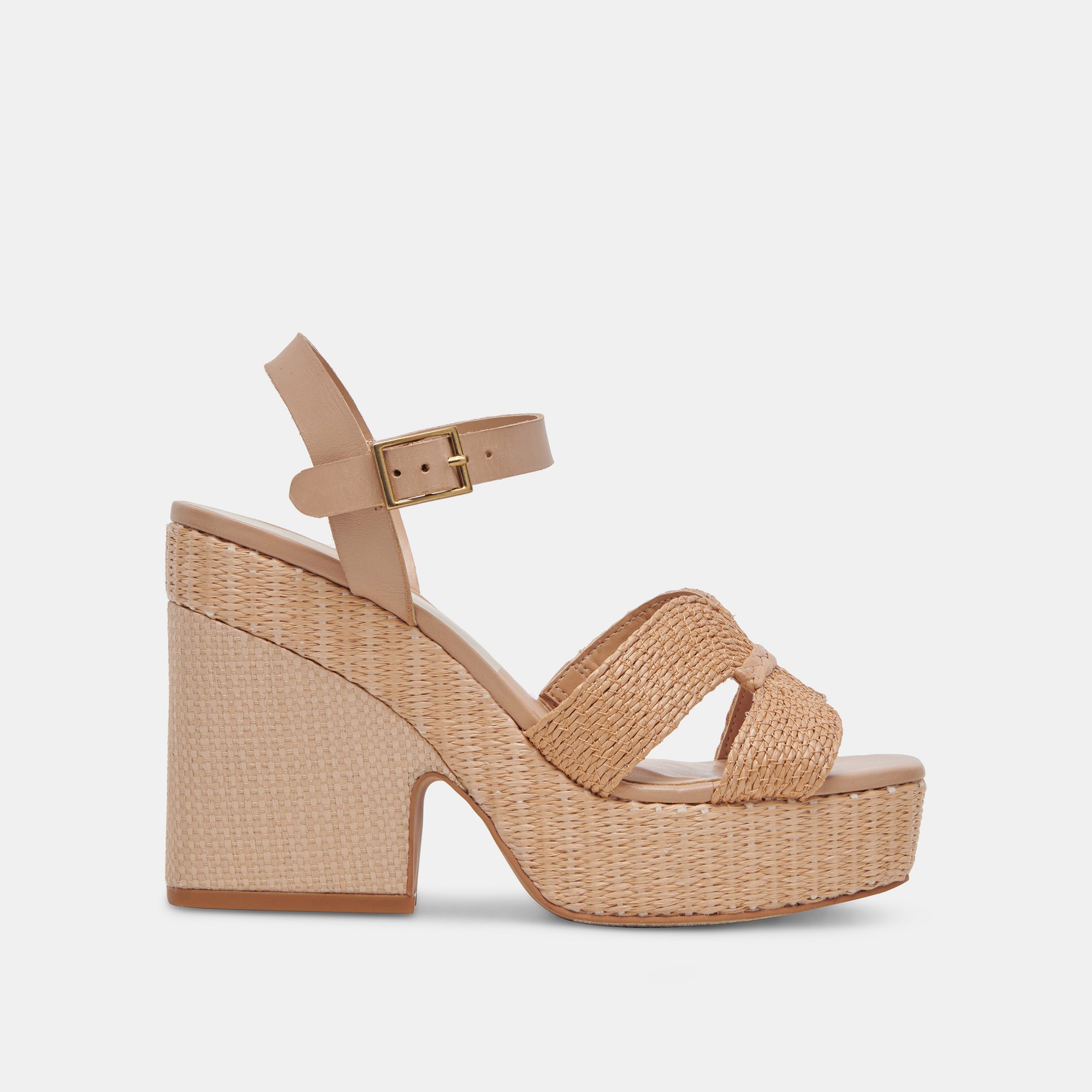 CALE HEELS LT NATURAL RAFFIA - Women's Comfortable Summer Sandals for Beach, Vacation, and Casual Outfits