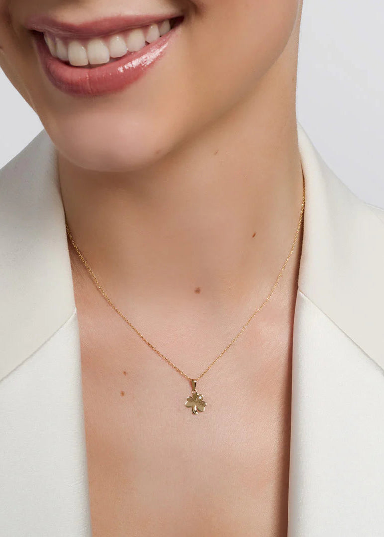 10K Gold Shamrock Necklace for Women - Elegant Irish Clover Pendant Jewelry Gift for St. Patrick's Day, Birthday & Anniversary | Perfect for Celtic-Themed Parties & Everyday Wear