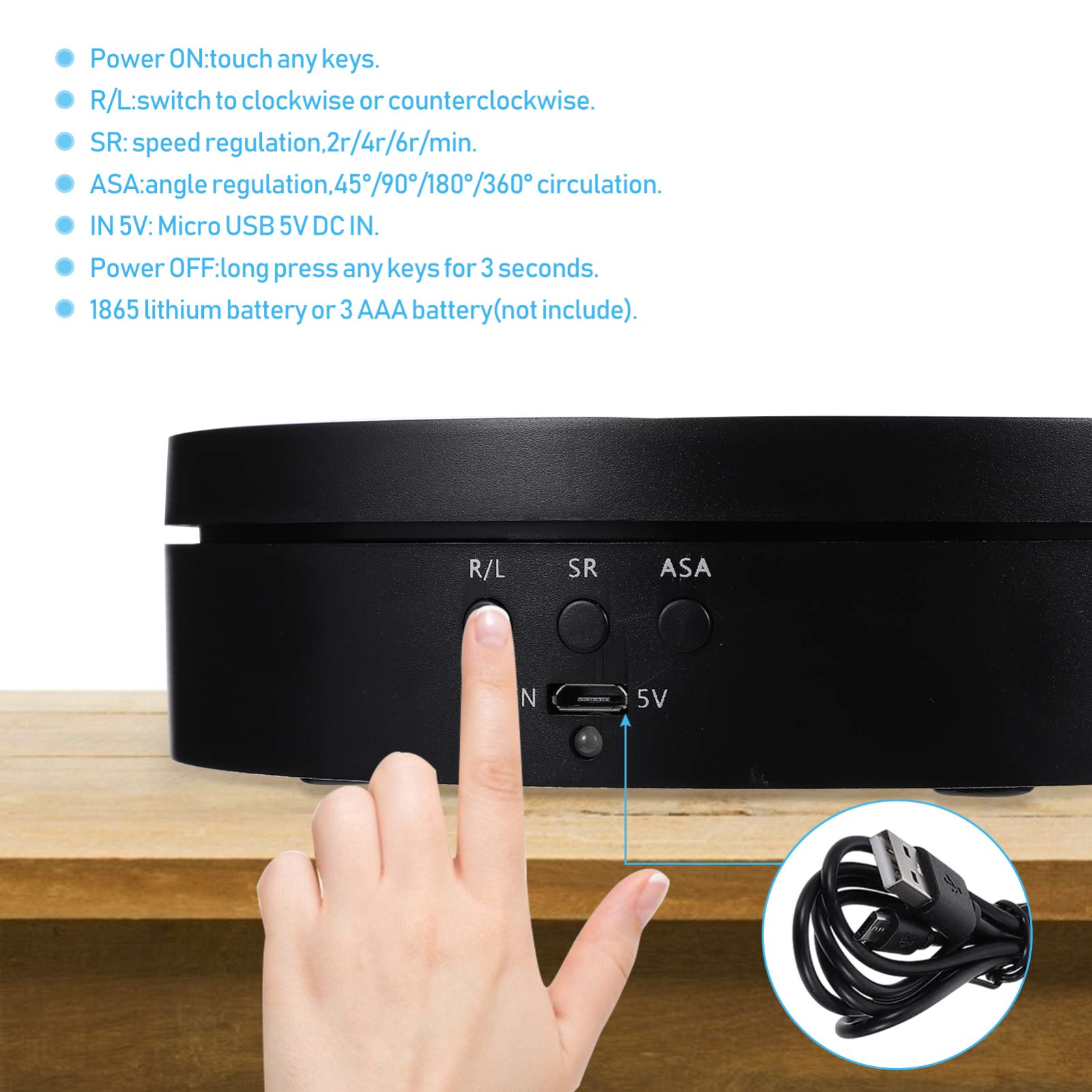 360° Automatic Rotating Display Stand - Electric Turntable for Jewelry, Cosmetics & Photography | ABS Swivel Base | Perfect for Product Showcase, Vanity Organizer & Ecommerce Visuals