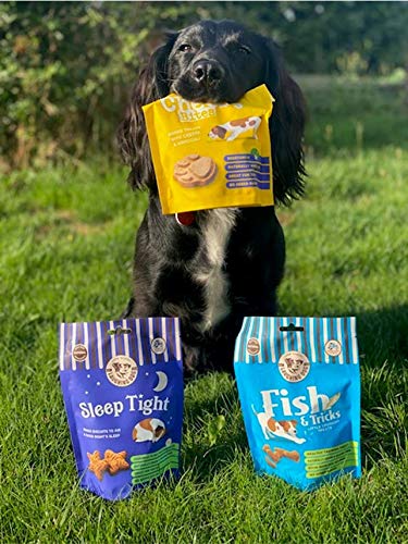 Laughing Dog Sleep Tight Naturally Grain Free Oven-Baked Dog Treats - Gluten Free, No Added Sugar, Healthy Snacks for Dogs - Purple, 125g - Perfect for Training Rewards & Bedtime Relaxation