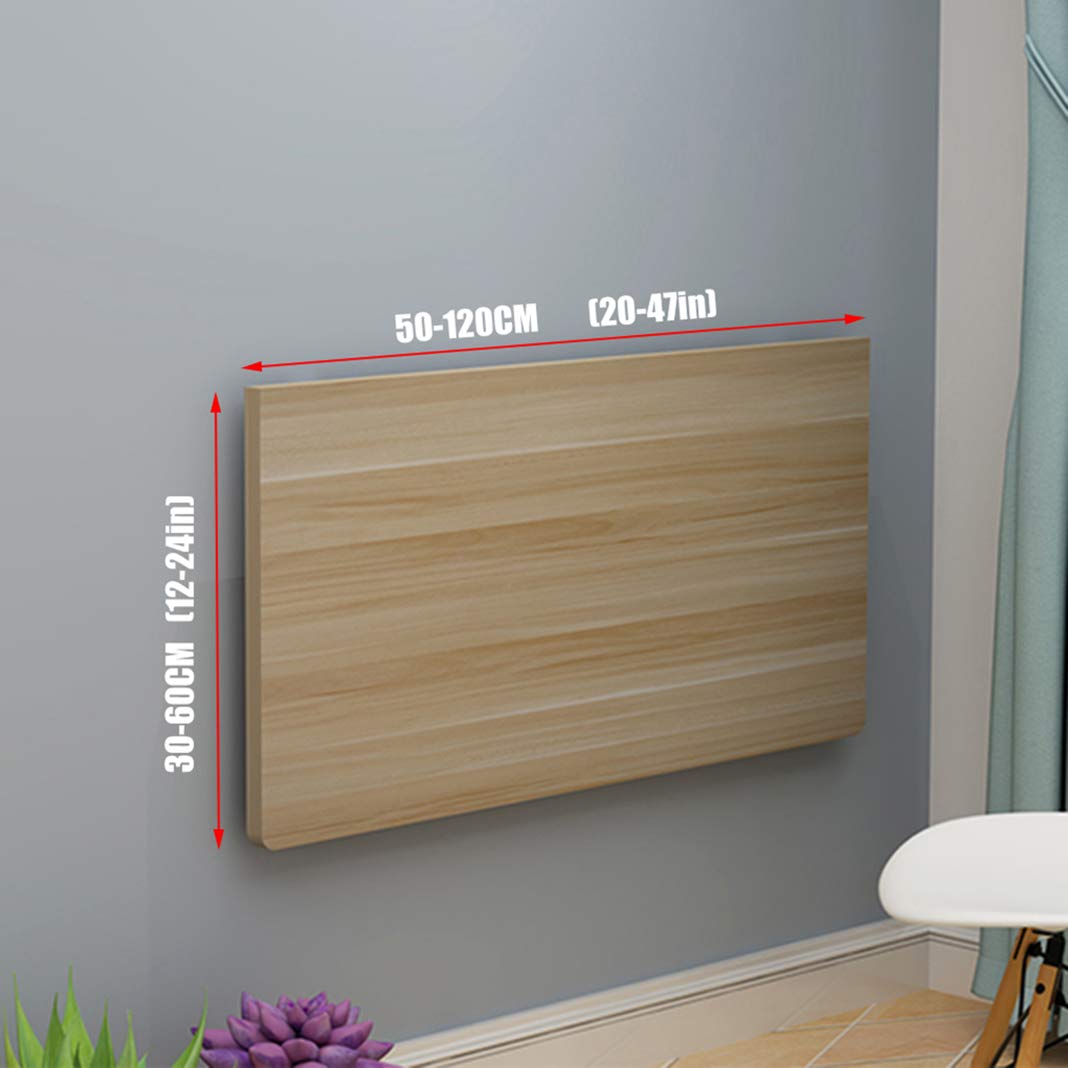 Solid Wood Folding Wall Mounted Drop Leaf Table - Space Saving Hanging Desk for Home Office, Study, Bedroom or Balcony - Perfect for Small Spaces & Multi-Purpose Use