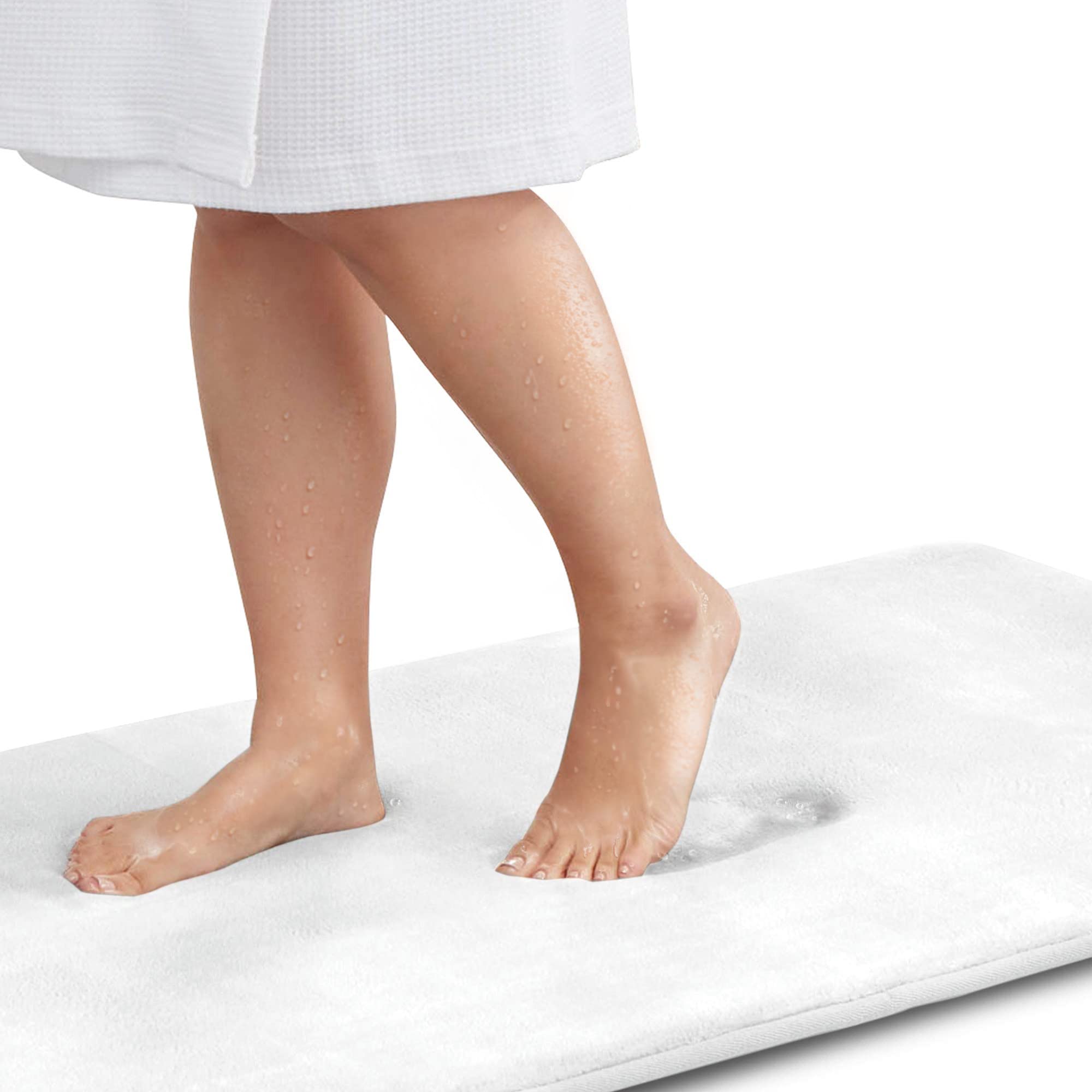 Premium Non-Slip Memory Foam Bath Mat - Ultra Absorbent Velvet Bathroom Rug (22