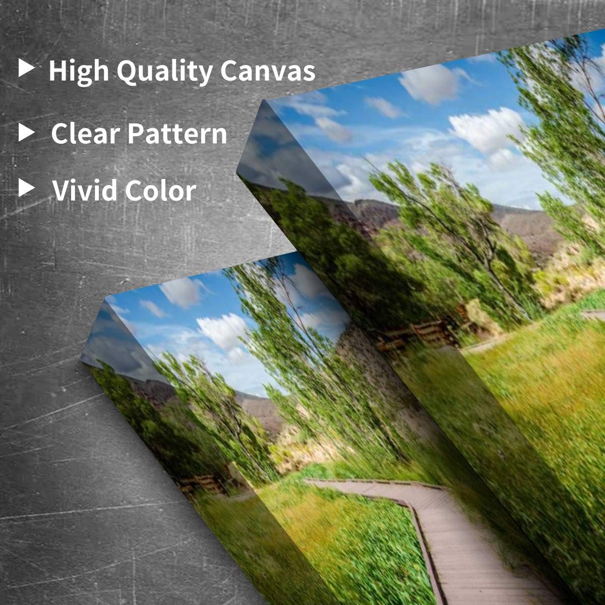 Red Rock Canyon National Conservation Calico Basin Boardwalks Canvas Wall Art - 3 Panel Paintings for Living Room & Bedroom Decor - Scenic Desert Landscape Home Wall Decor Posters | Perfect for Southwest Style Home Office & Vacation Rental Decoration