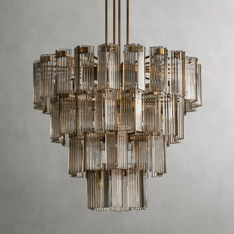 Delsie Round Chandelier - Modern Crystal Ceiling Light Fixture for Dining Room, Living Room & Bedroom | Elegant Lighting Decor for Home & Wedding