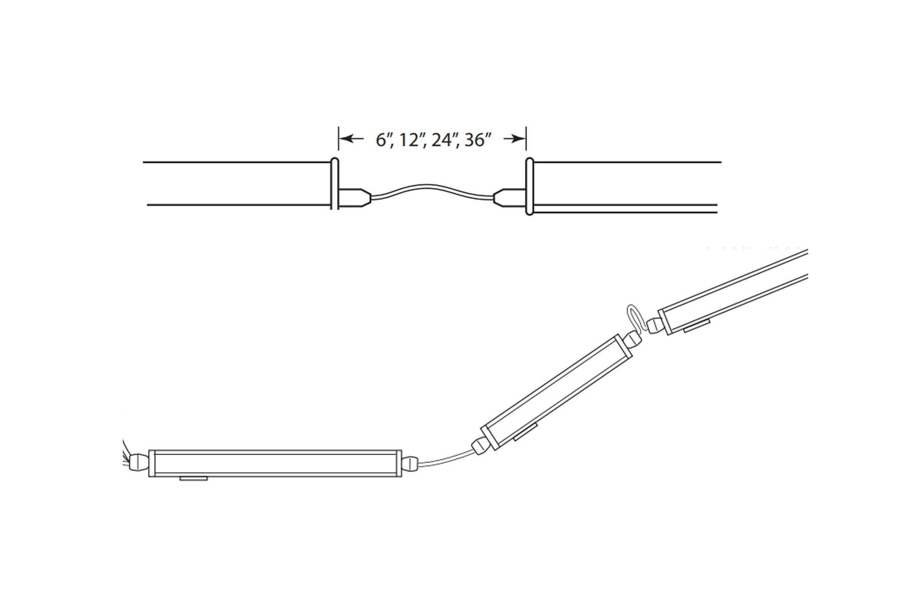 24-Inch Bar to Bar Connector for Covalinear LED Lightbar - Perfect for Truck, Off-Road, and Marine Lighting Installations