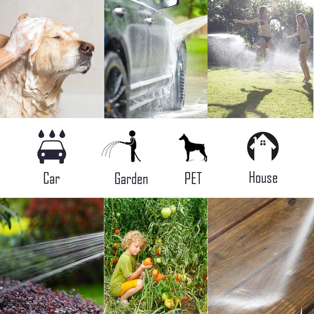 Metal Garden Hose Nozzle - 10 Adjustable Spray Patterns for Watering, Cleaning & Car Washing