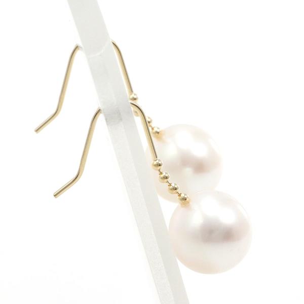 18K Yellow Gold Pearl Earrings for Women – Elegant Stud Earrings with Freshwater Pearls – Perfect for Weddings, Parties & Special Occasions