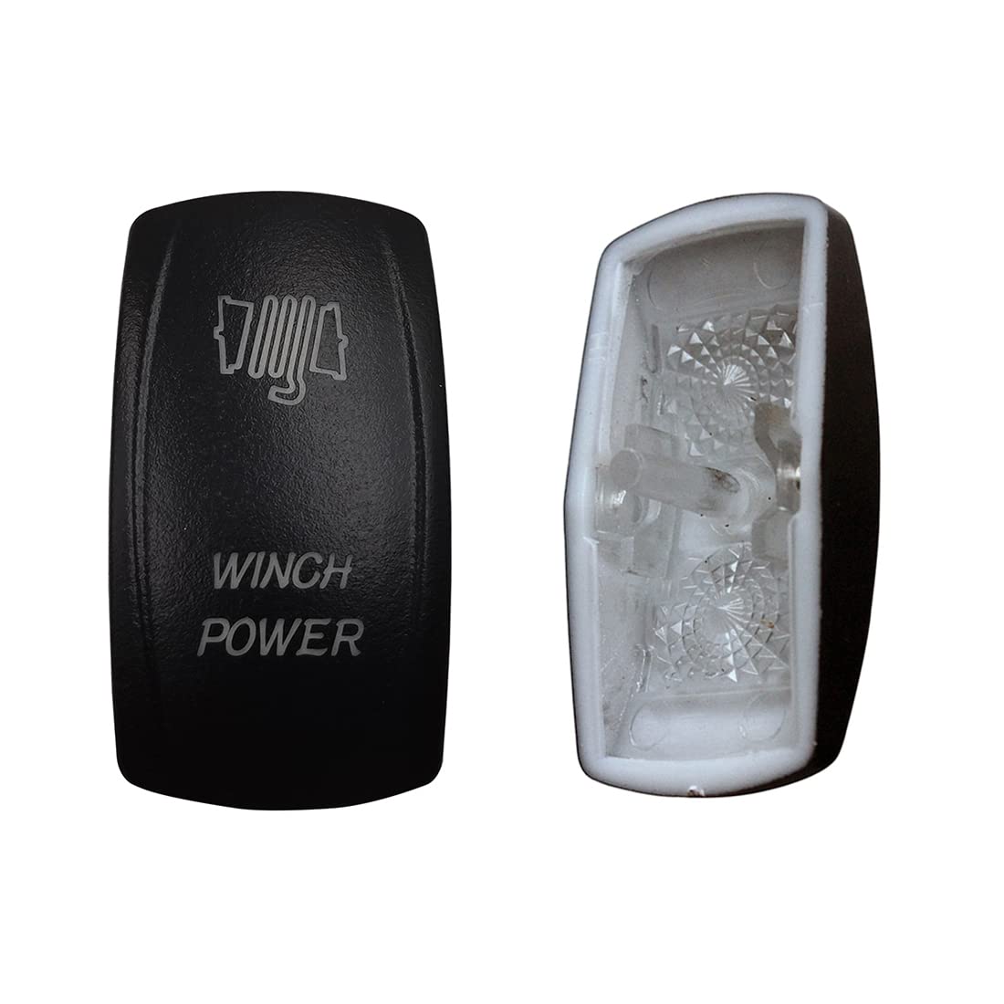 Laser Engraved Backlit Switch Cover Cap for Car & Boat Dashboard - Waterproof Rocker Switch Panel with LED Light - Perfect for Marine, RV, and Automotive Interior Customization