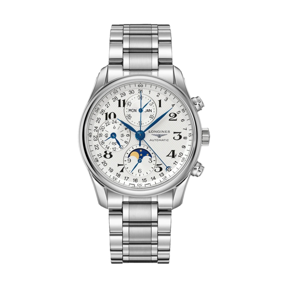 Men's Master Collection Chronograph 40mm Silver Stainless Steel Watch with Bracelet - Perfect for Business, Formal Events & Everyday Wear