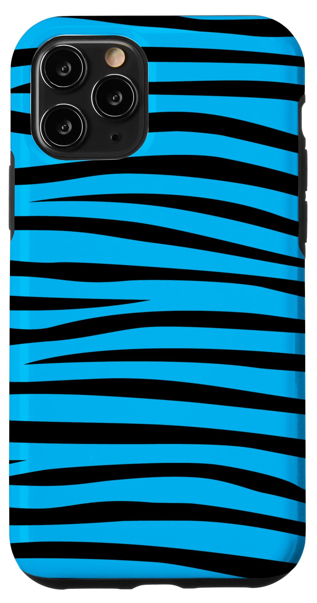 iPhone 11 Pro Case - Blue Zebra Striped Cute Animal Phone Cover for Women | Perfect for Everyday Use, Work & Travel