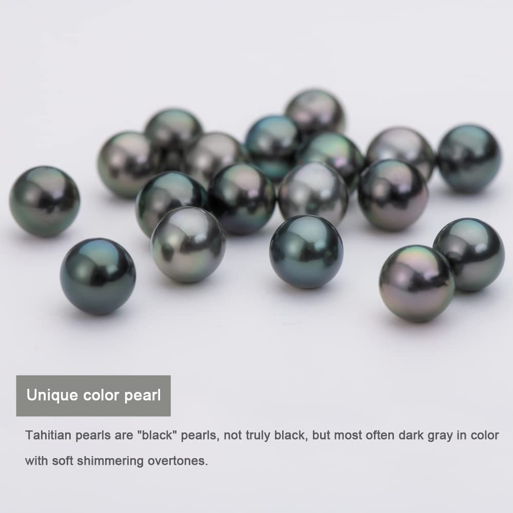 18K Gold Tahitian Black Pearl Necklace for Women - 10-11mm Genuine Tahitian Seawater Cultured Pearl Pendant with Sterling Silver Chain - Elegant Jewelry Gift for Mom, Wife, Daughter - Perfect for Weddings, Anniversaries & Special Occasions