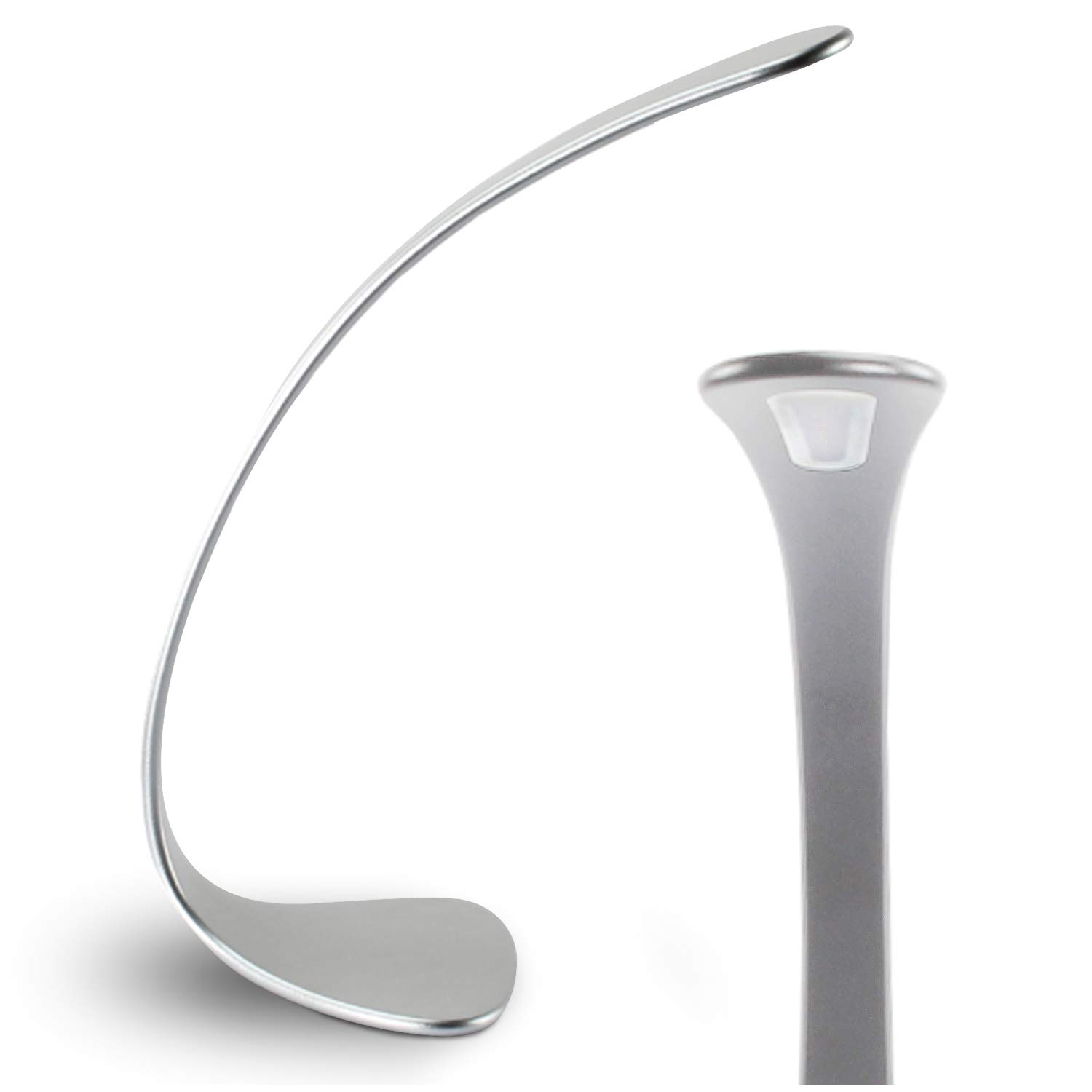 Ellypse LED Desk Lamp with Capacitive Touch - 4 Adjustable Light Levels, Dimmable, Aerospace Aluminum (Silver) - Perfect for Home Office, Study, Reading & Nightstand Use