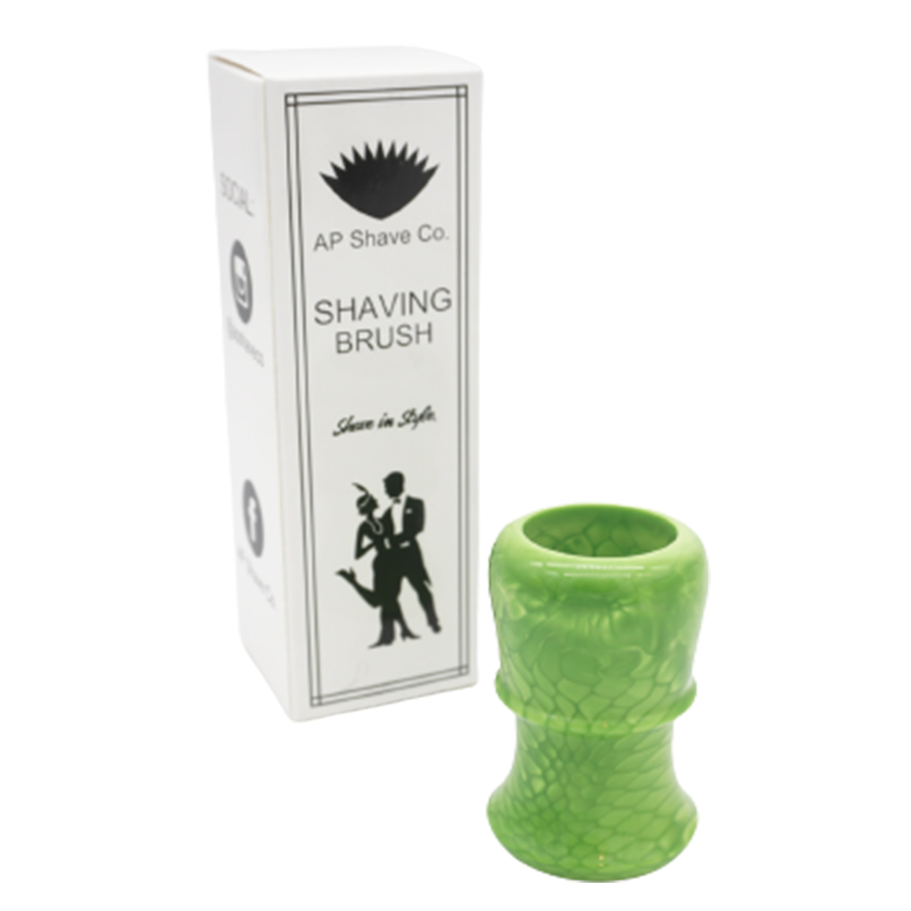 Premium Green Snakeskin Handmade Shaving Brush Handle - Fits 24mm & 26mm Knots - Perfect for Wet Shaving, Grooming Kits & Luxury Bathroom Essentials